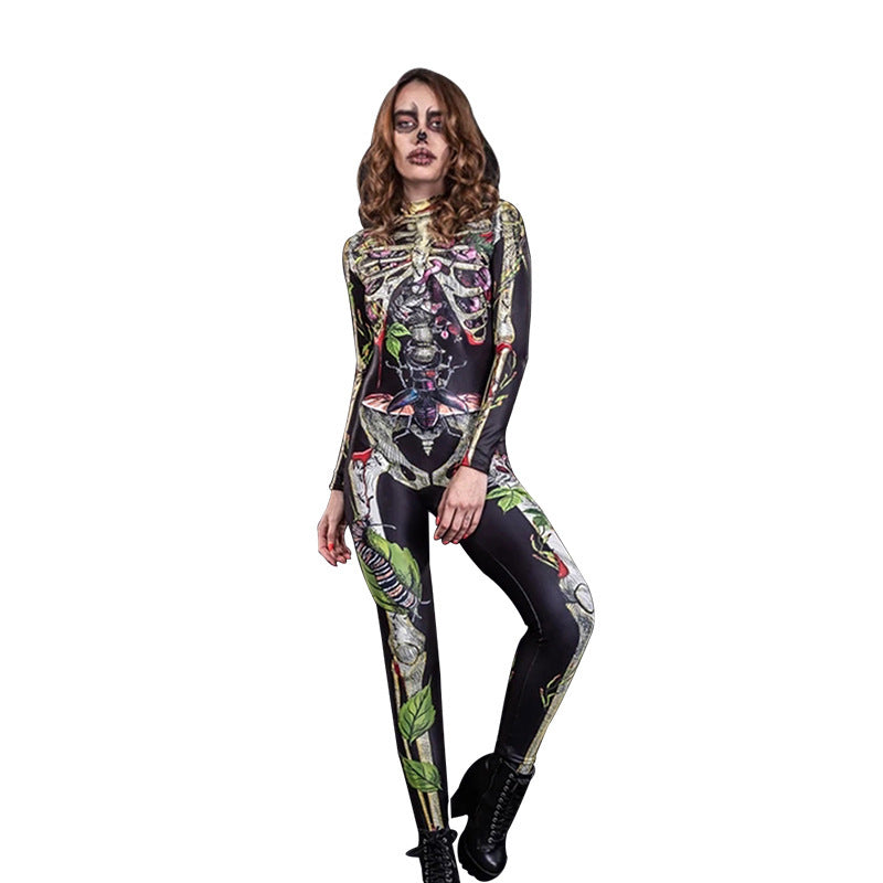 Skeleton Jumpsuit - Halloween Costume Body Suit