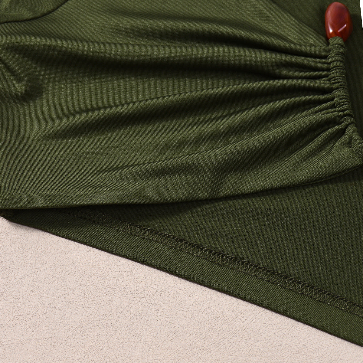 Green Maxi Dress - V-Neck Long Sleeve Bodycon