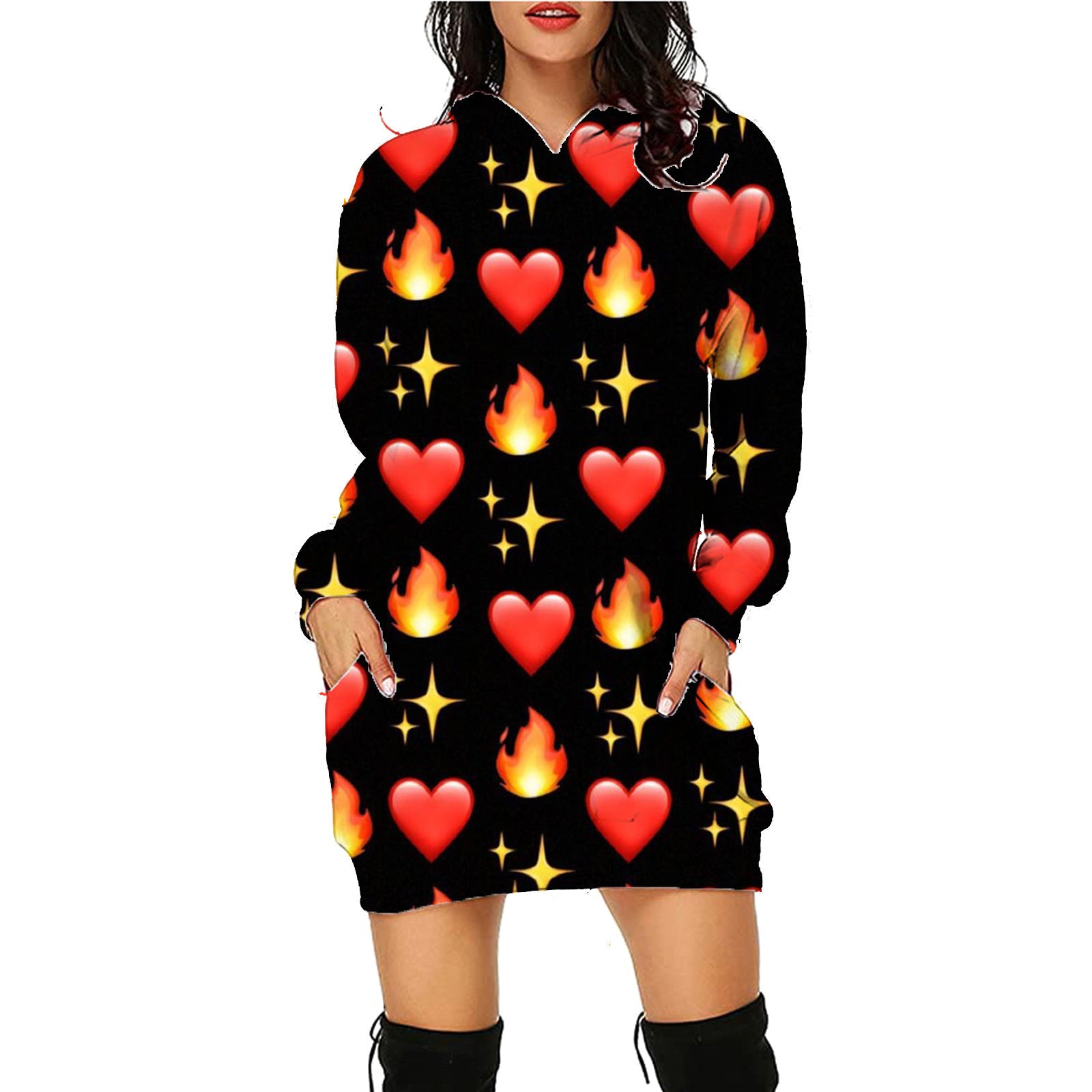 Halloween Hoodie - Long Sleeve Printed Sweater with Pockets