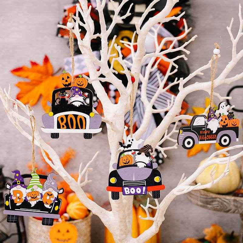 Halloween Element Car-Shape Hanging 4-Piece Widgets