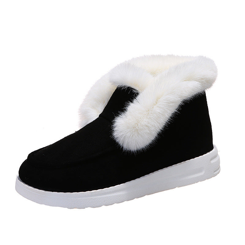 Plush Fur Snow Boots - Warm Winter Ankle Style