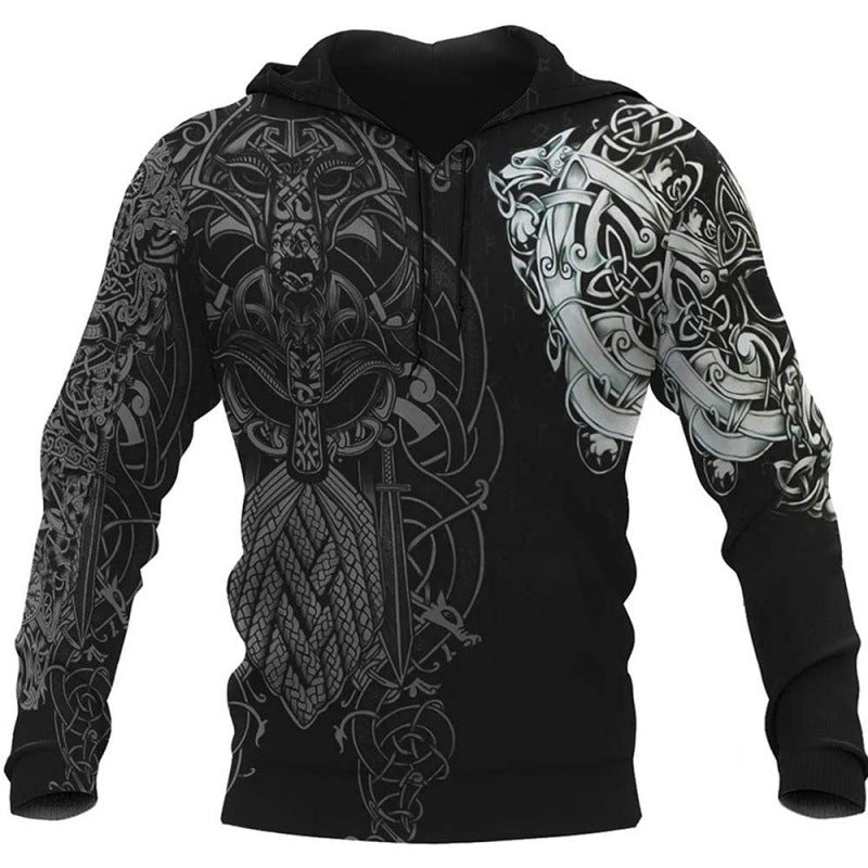 Viking Tattoo Hoodie - Anime Game Graphic Pullover