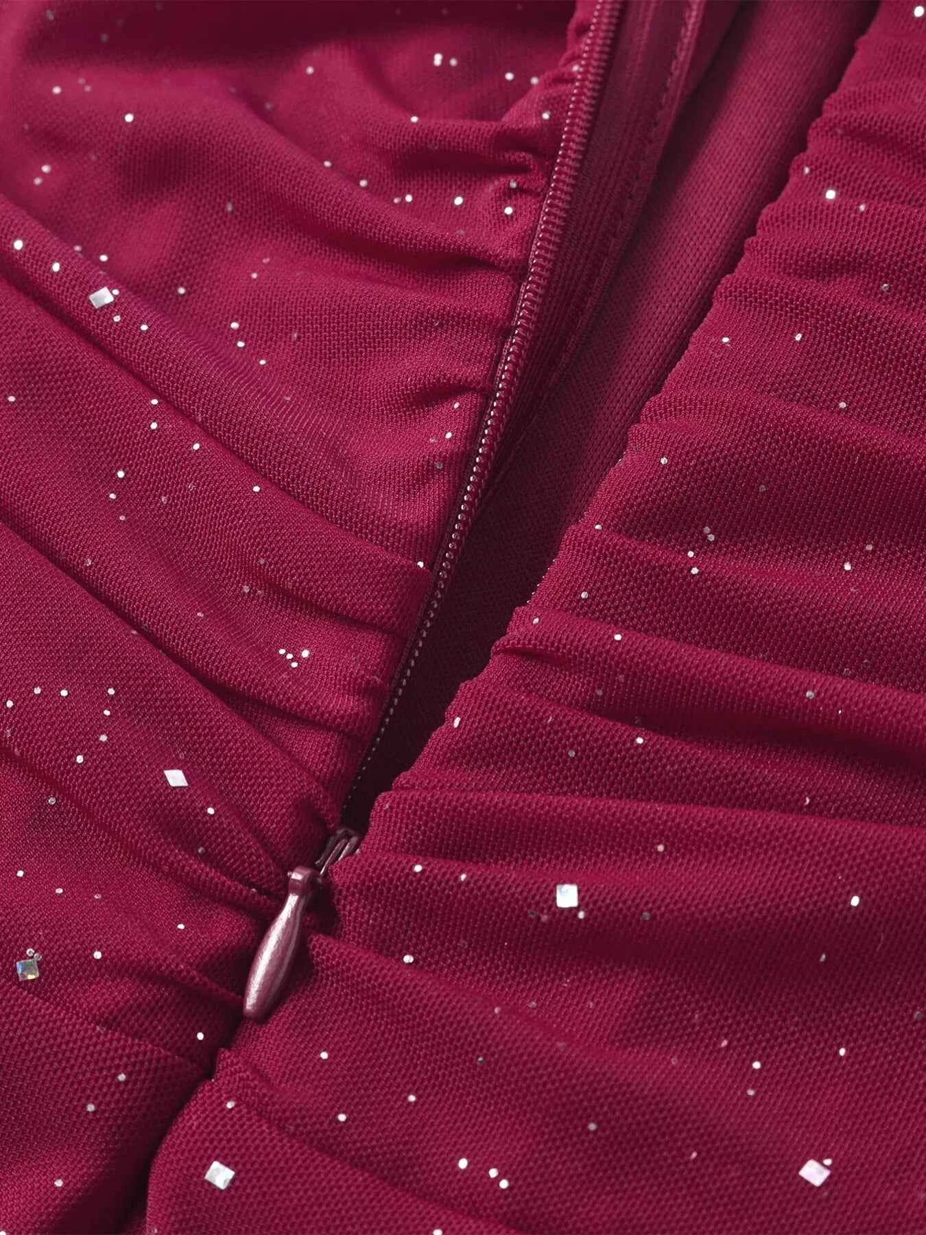 Glitter Tube Mermaid Maxi Dress