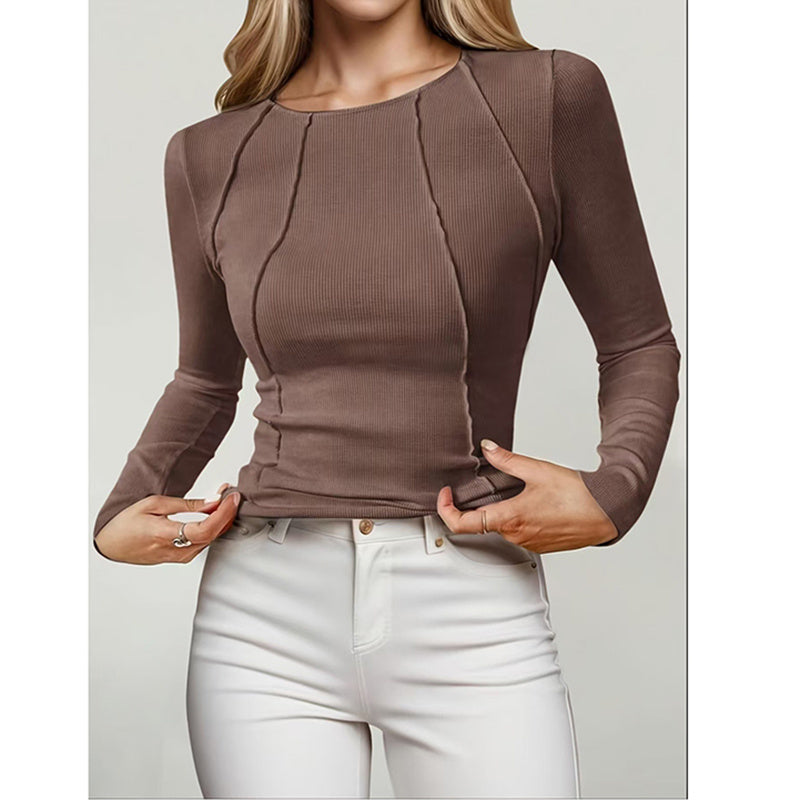 Long Sleeve Crewneck Slim Fit Basic Tee