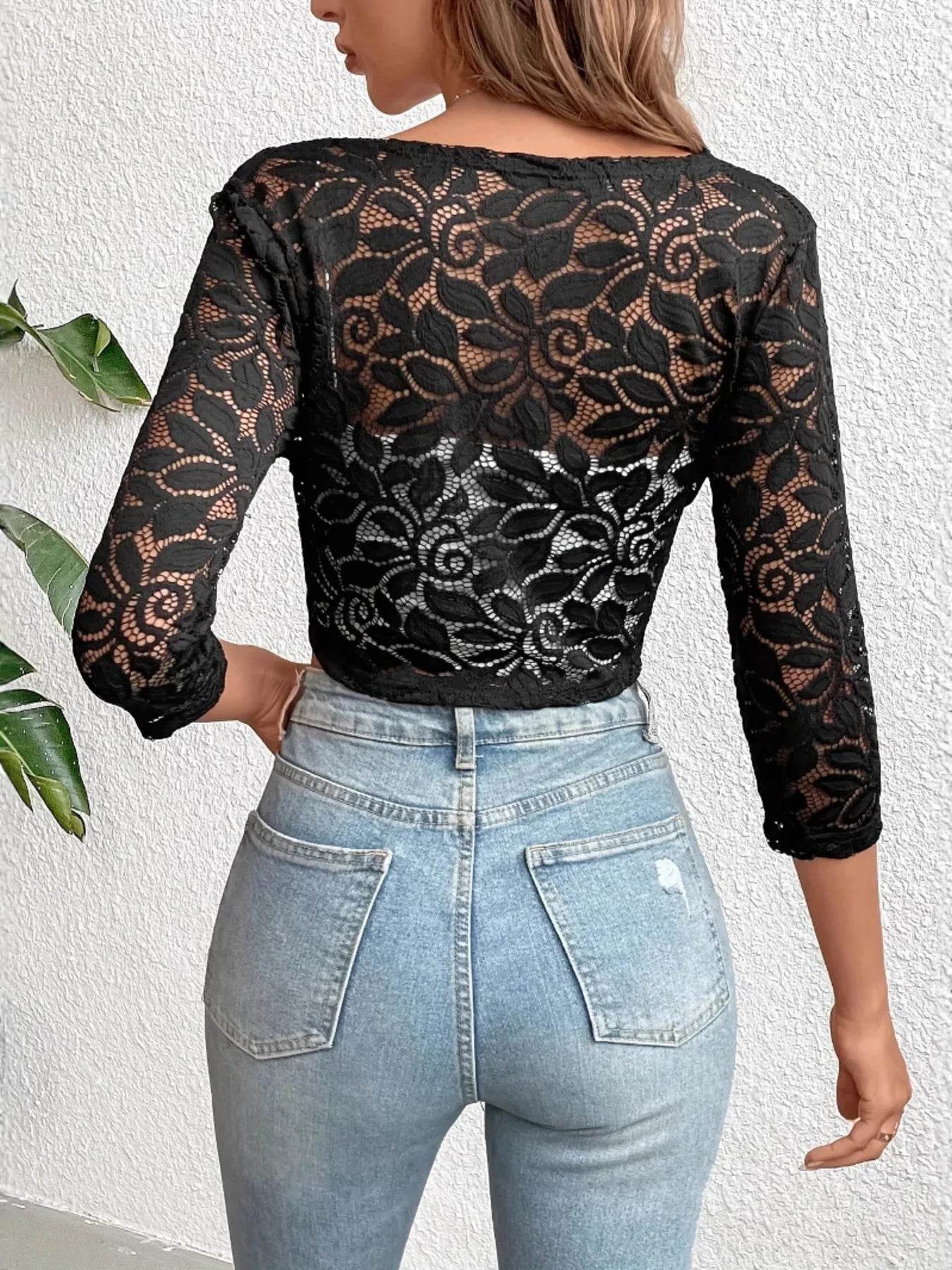 Open Front Lace Cardigan - Sheer Layering Sweater - Fashions Envy
