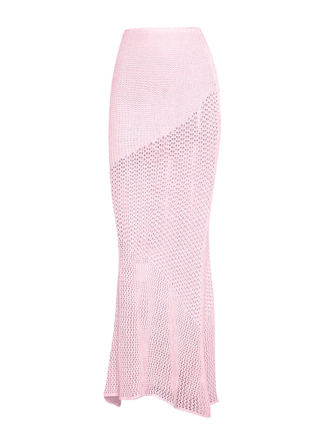Tied Long Sleeve Top and Skirt Cover Up Set - Fashions Envy
