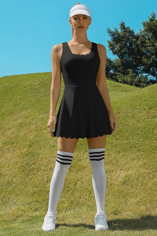 Workout Golf Tennis Dress with Shorts Pocket