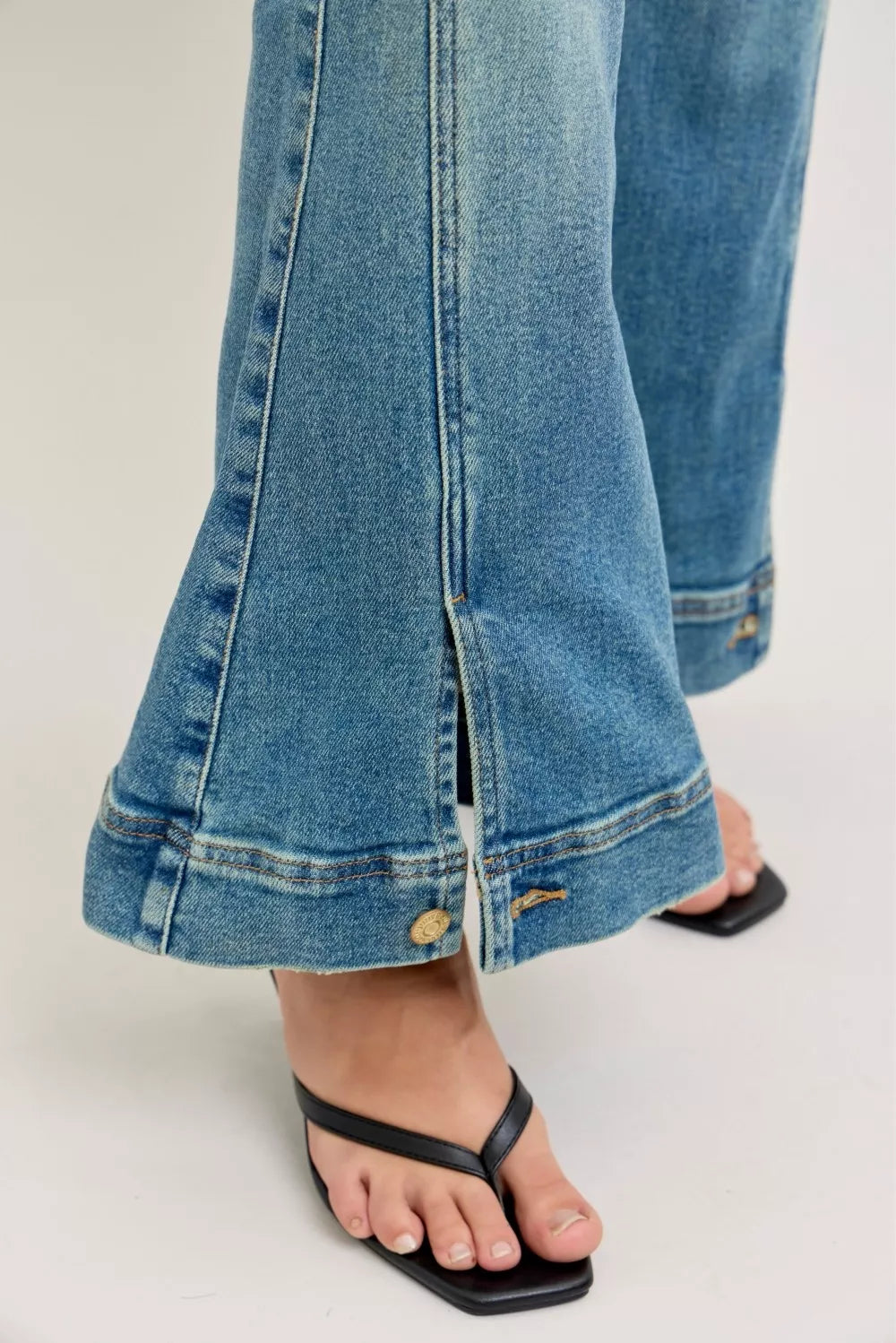Judy Blue High Waist Vintage Wash Flare Jeans - Fashions Envy