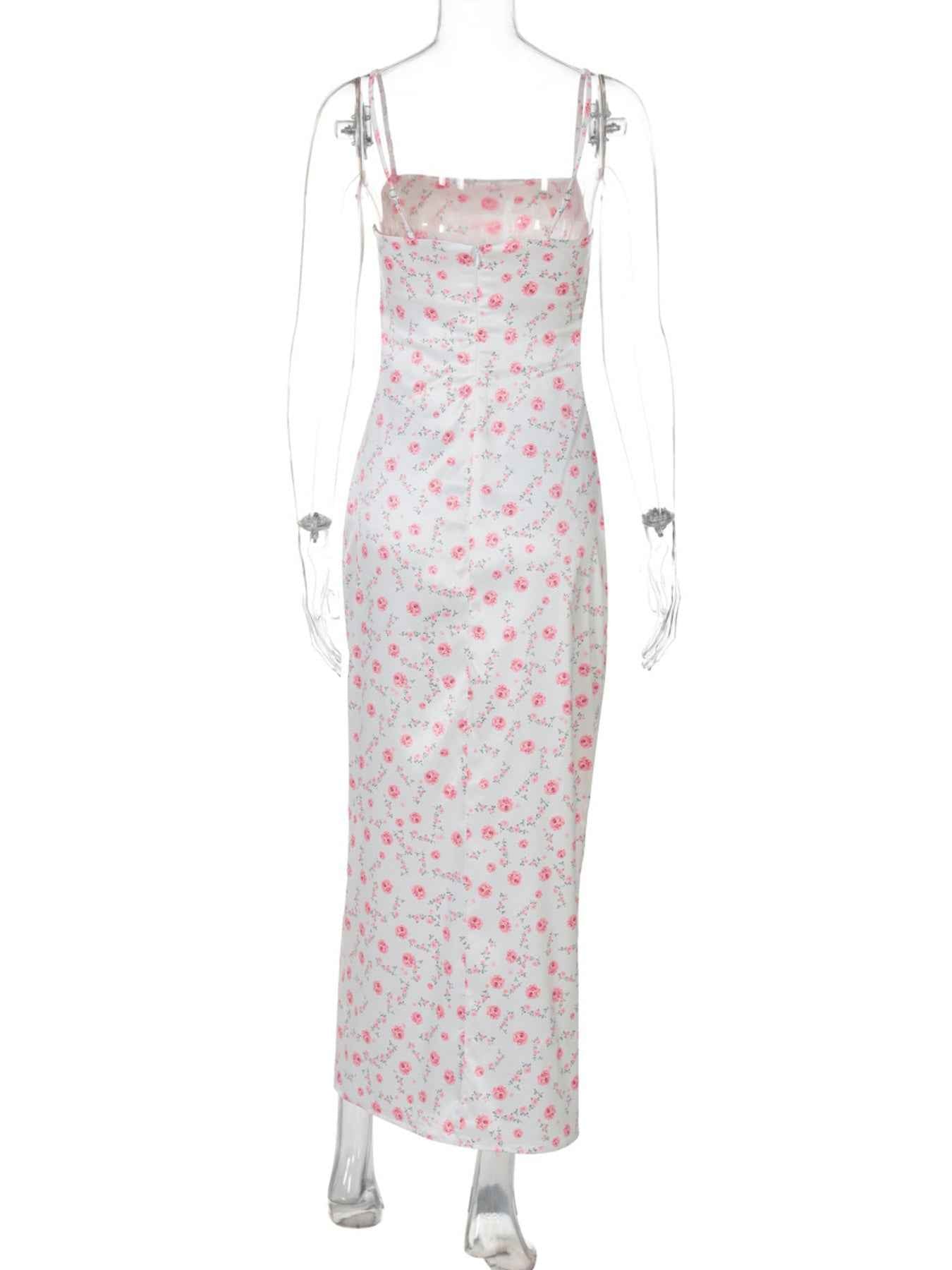 Floral Spaghetti Strap Midi Dress - Flowing Vacation Style