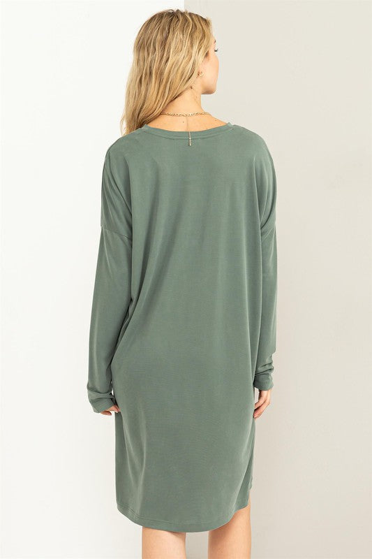 Drop Shoulders Class and Charm Oversized Midi Dress