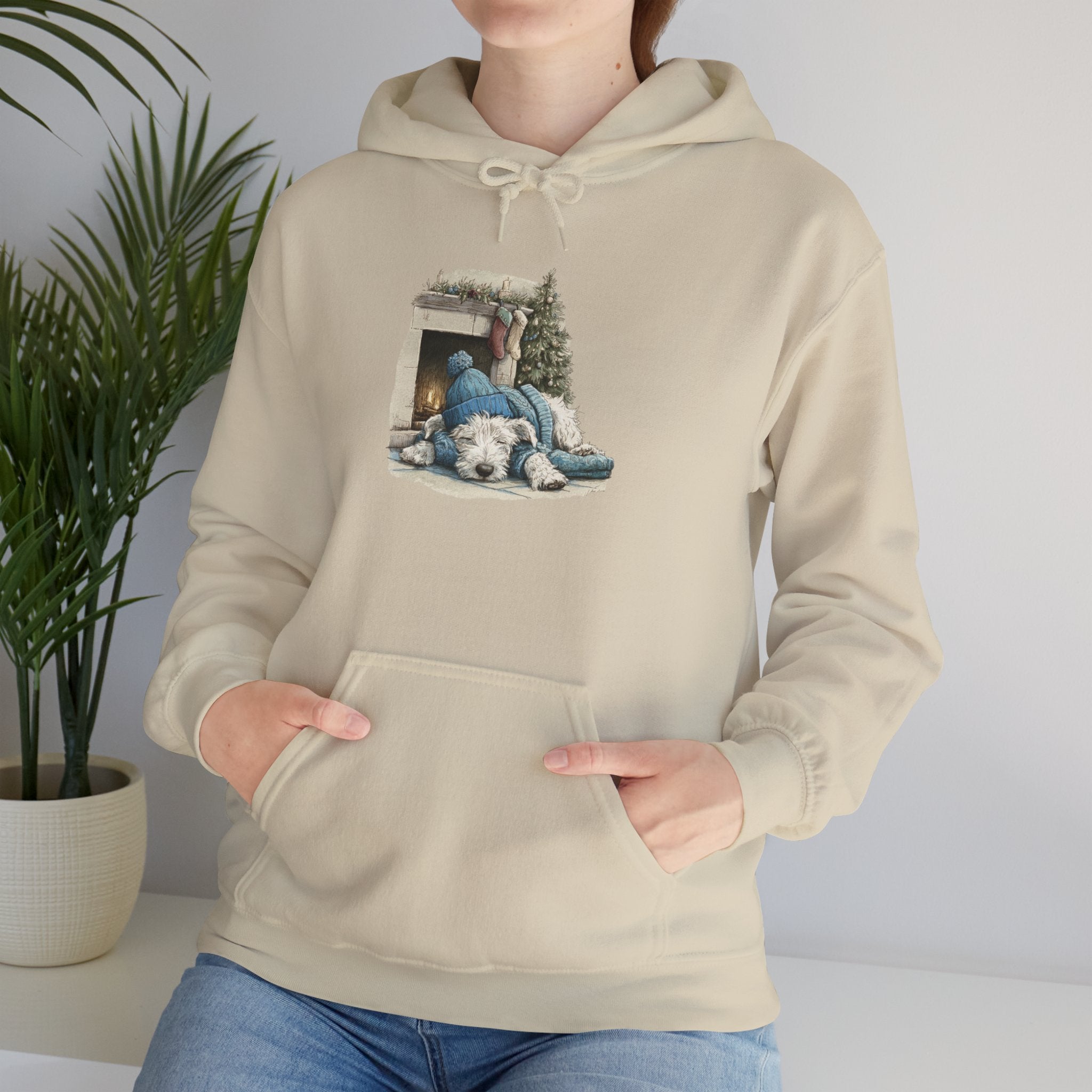Fireplace Pup Hoodie - Cozy Christmas Dog Sweatshirt