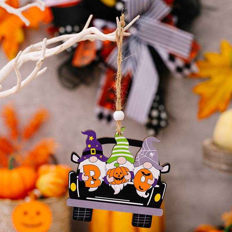 Halloween Element Car-Shape Hanging 4-Piece Widgets
