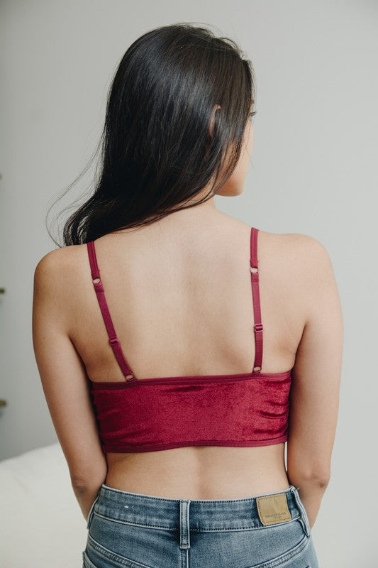Velvet and Lace Cropped Half Cami
