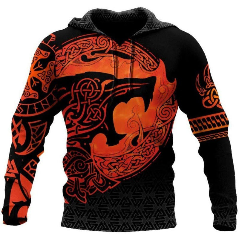 Viking Tattoo Hoodie - Anime Game Graphic Pullover