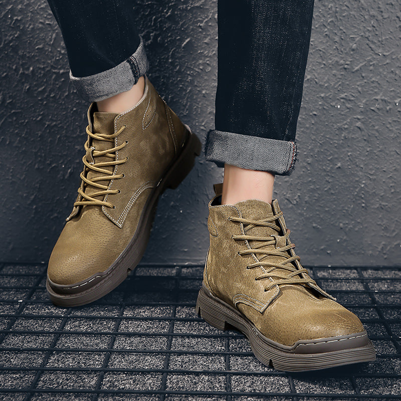 Men's Plush Martin Trend Retro All-Match Tooling Boots