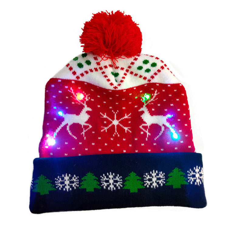 LED Christmas Beanie - Light-Up Knitted Holiday Hat