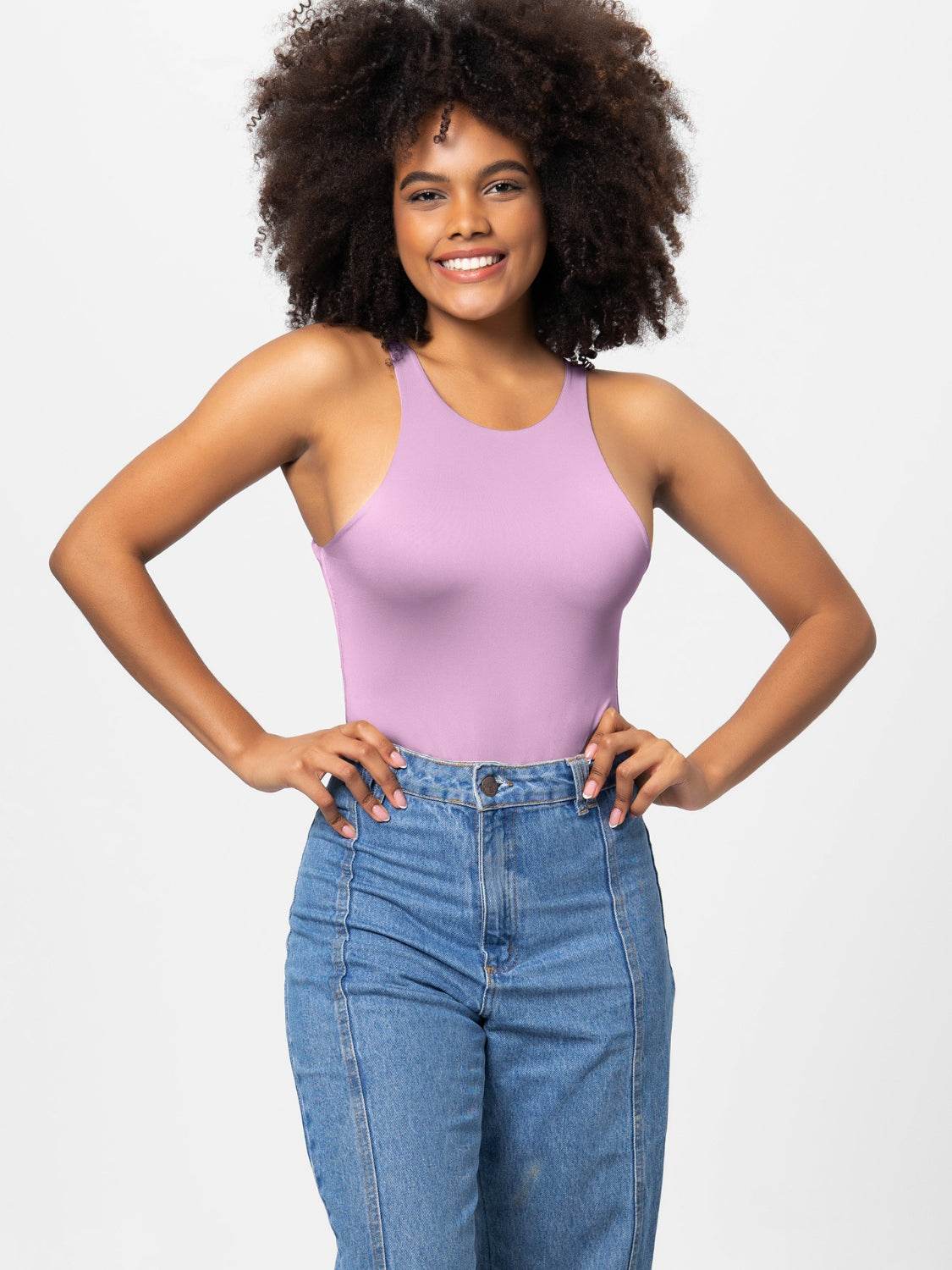 Full Size Round Neck Wide Strap Bodysuit - Fashions Envy