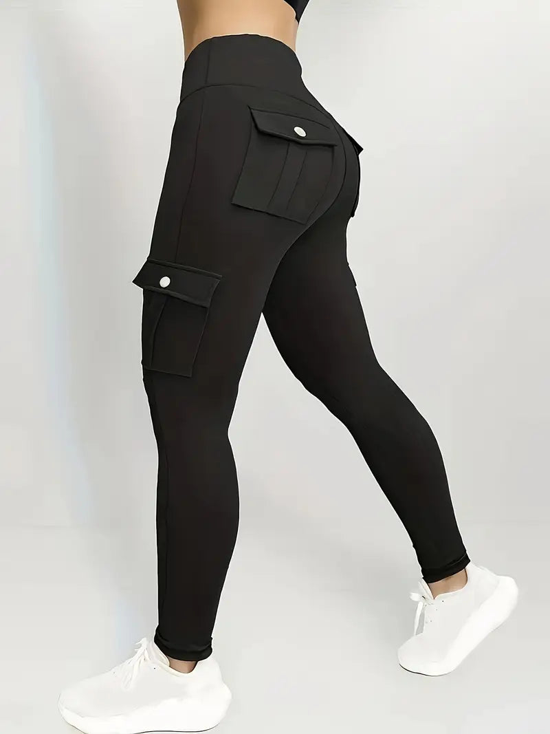 High Waisted Yoga Leggings with Pockets - Elastic Running And Sports Leggings