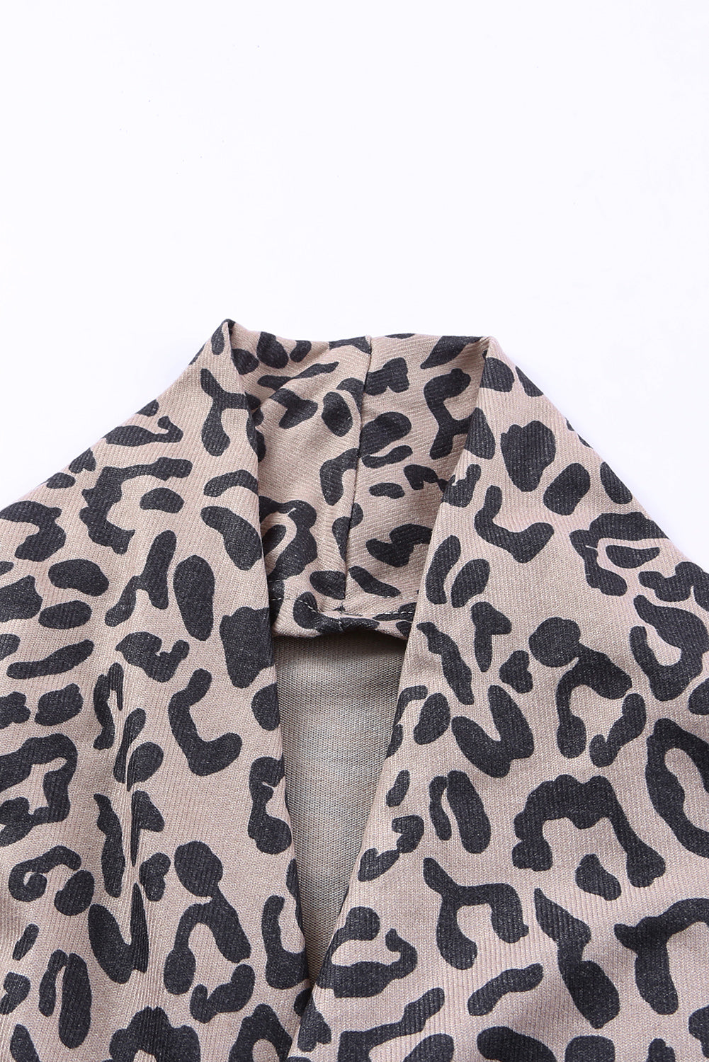 Leopard Open Front Long Sleeve Cover-Up Cardigan