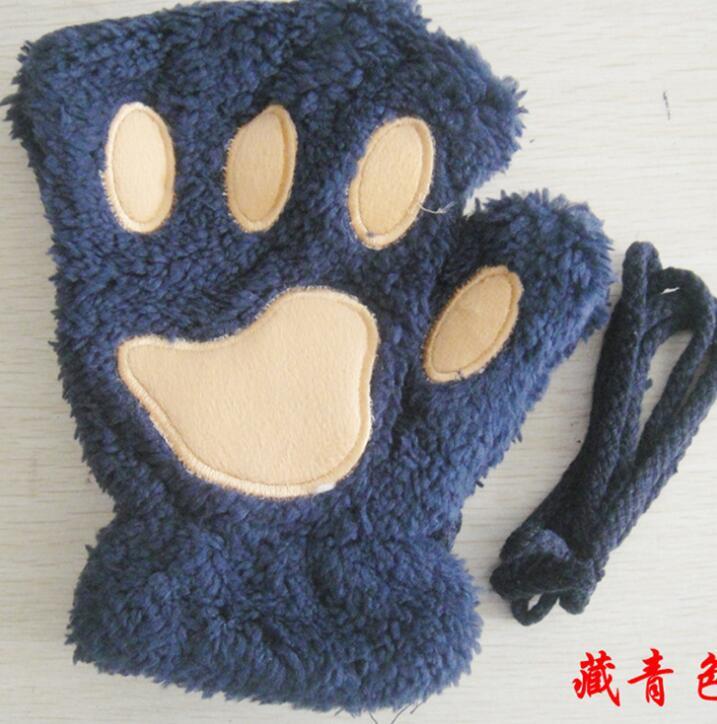 Paw Print Gloves - Cat Claw Winter Fingerless