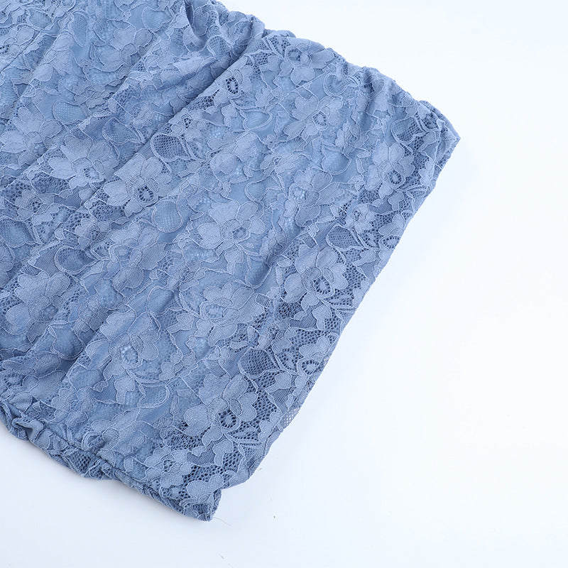 Off Shoulder Lace Dress - Blue Bodycon Mini - Fashions Envy