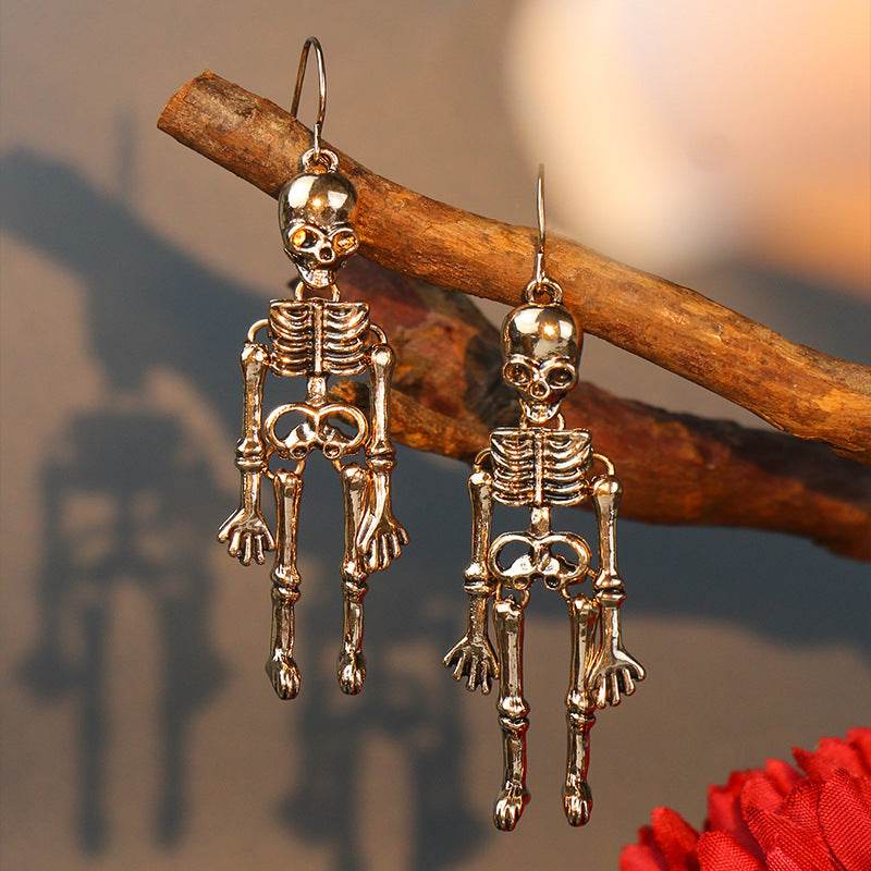Skeleton Alloy Earrings - Fashions Envy