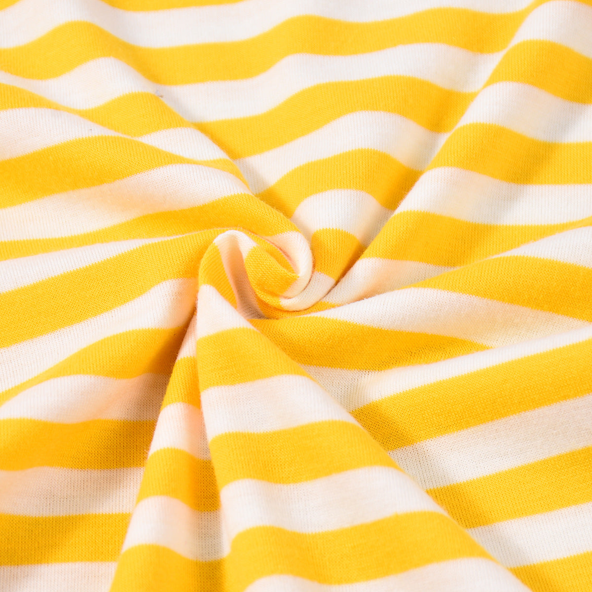 Striped Tube Top and Pants Set - Yellow Bow Detail Outfit