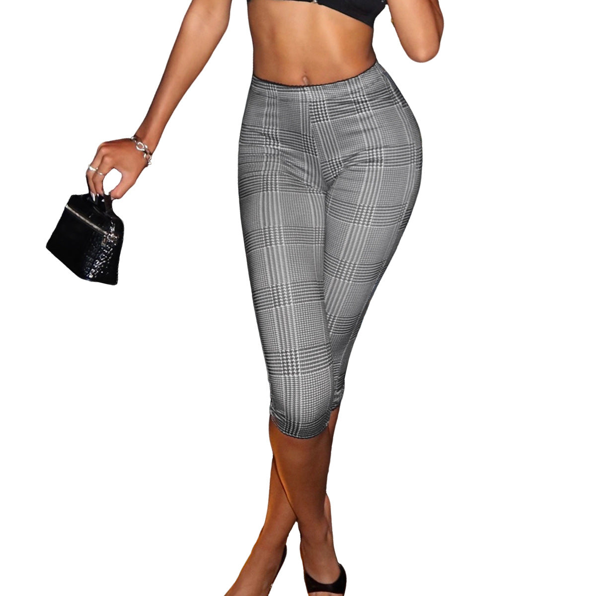 Low Waist Capri Pants - Gray Hip Hugging Party Style