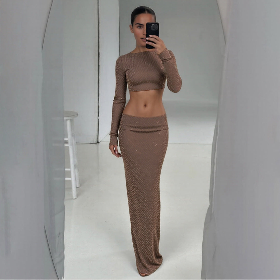 Backless Long Sleeve Dress - Hollowed Out Bodycon - Fashions Envy