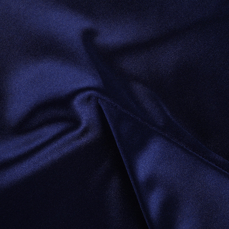 Satin Evening Dress - Backless Halter Maxi - Fashions Envy