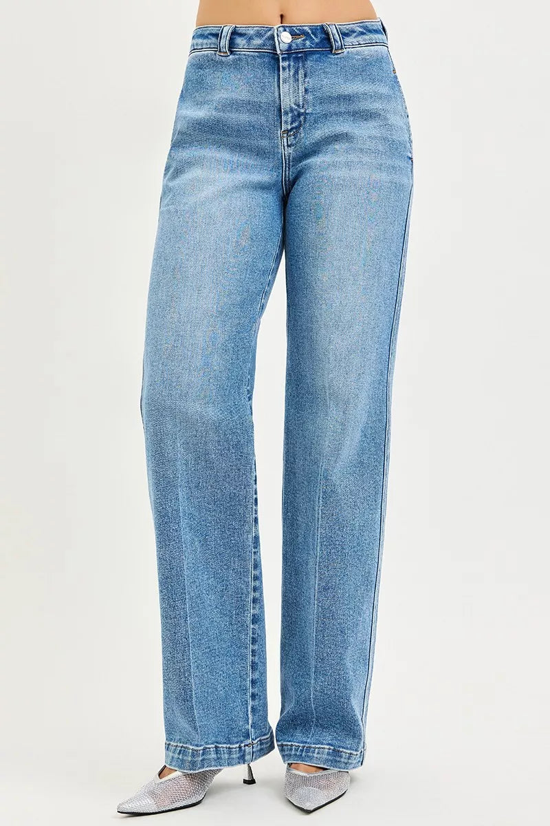 RISEN Slouchy Straight Jeans - Fashions Envy