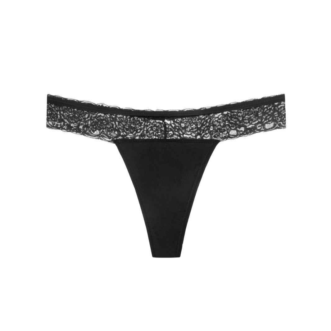 Women's Stretch Lace Thong - Wide Band Low-rise