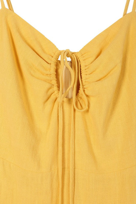 Cut-out Tie Front Sleeveless Slip Mini Dress