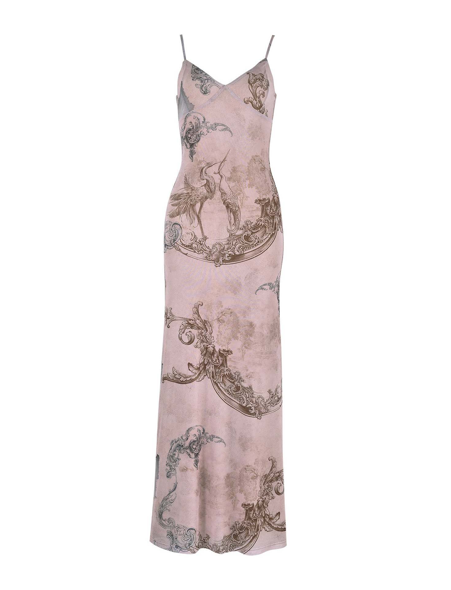 Y2K Sexy Bodycon Flower Print Maxi Slip Dress