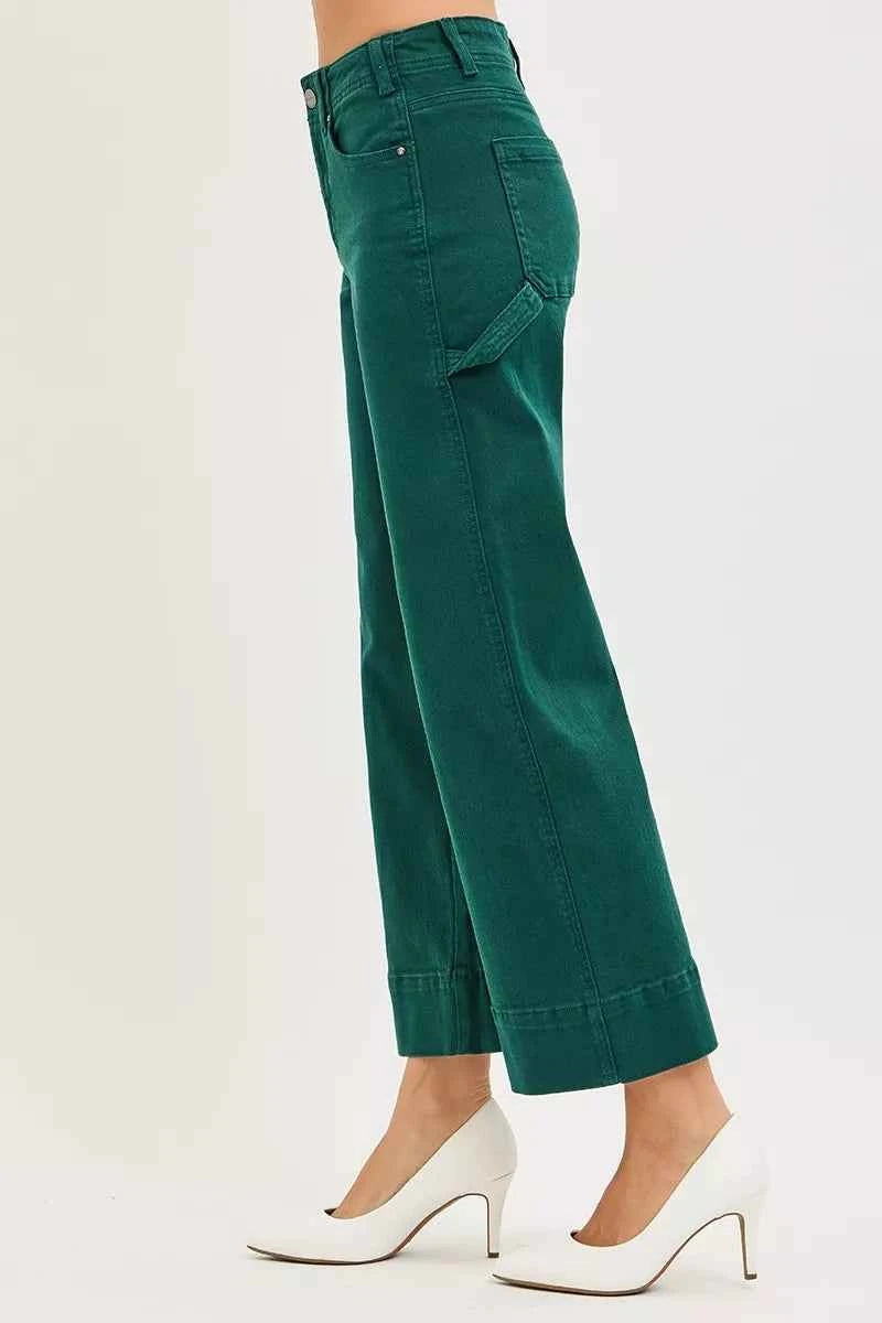RISEN High Rise Wide Leg Pants - Tummy Control Cropped