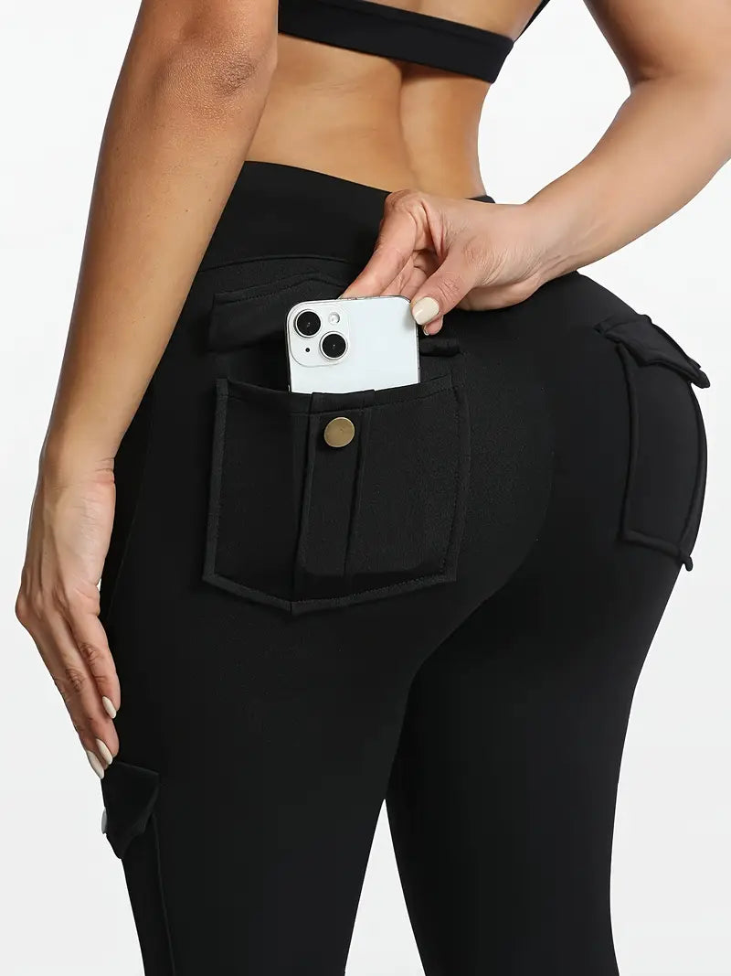 High Waisted Yoga Leggings with Pockets - Elastic Running And Sports Leggings
