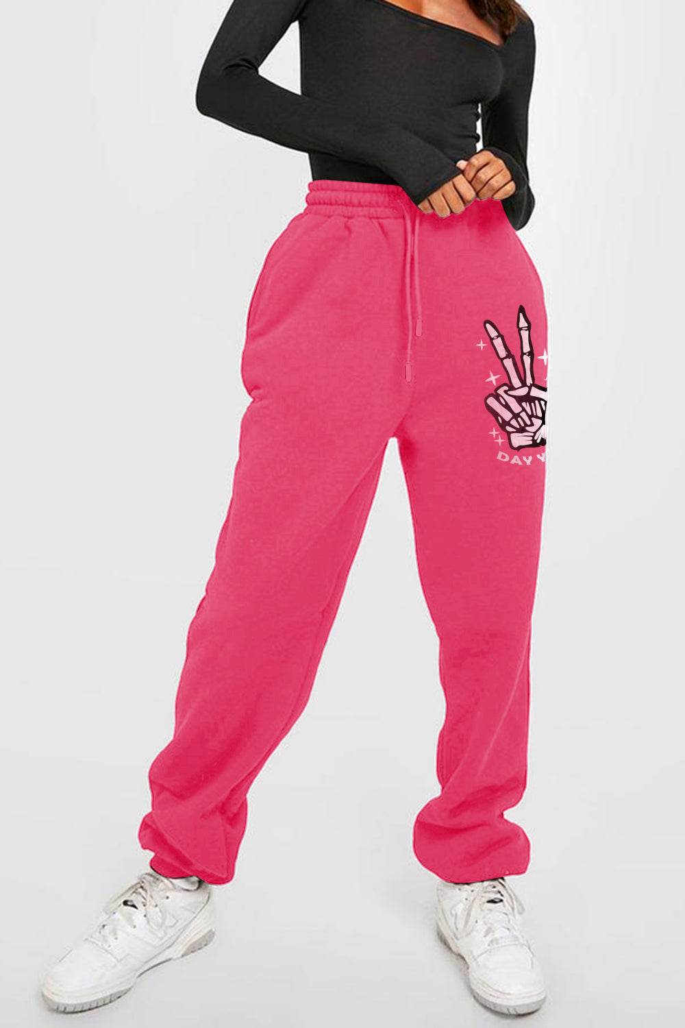 Simply Love Simply Love Full Size Drawstring DAY YOU DESERVE Graphic Long Sweatpants - Fashions Envy