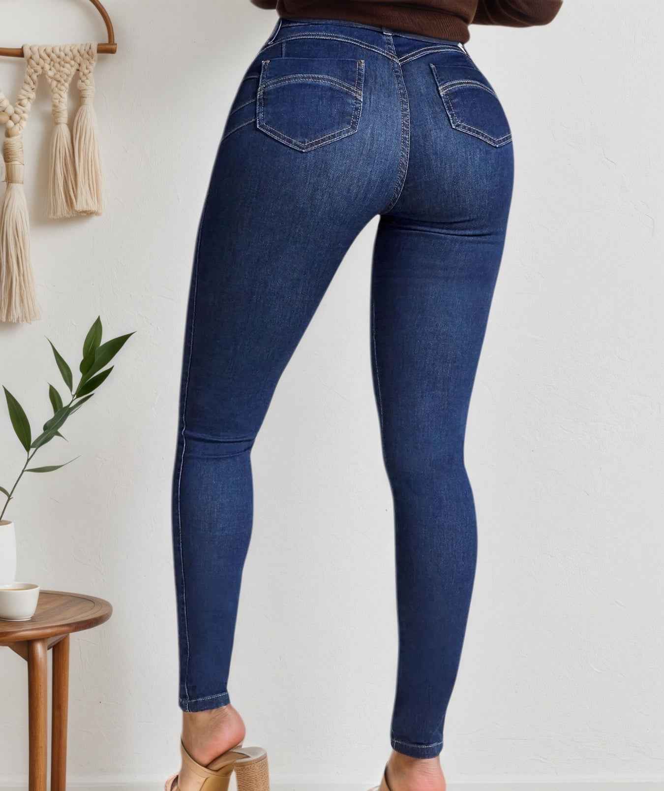 Four Season Versatile Tight Jeans, High Elasticity Slim Fit Comfortable And Fashionable, Classic Solid Color Design, Suitable For Both Casual And Formal Wear, Women's Jeans And Clothing