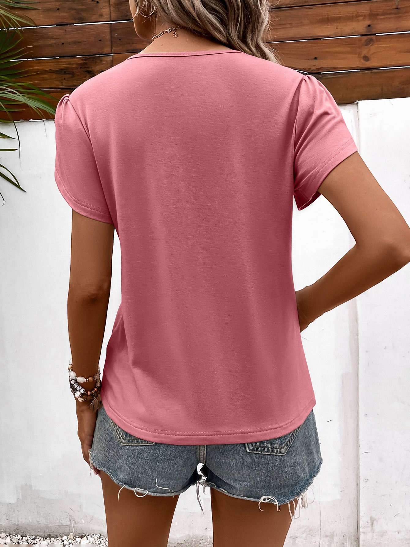 Ivy Lane Strappy V-Neck Petal Sleeve Top - Fashions Envy