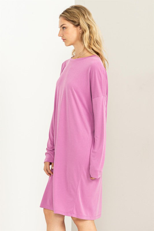 Drop Shoulders Class and Charm Oversized Midi Dress