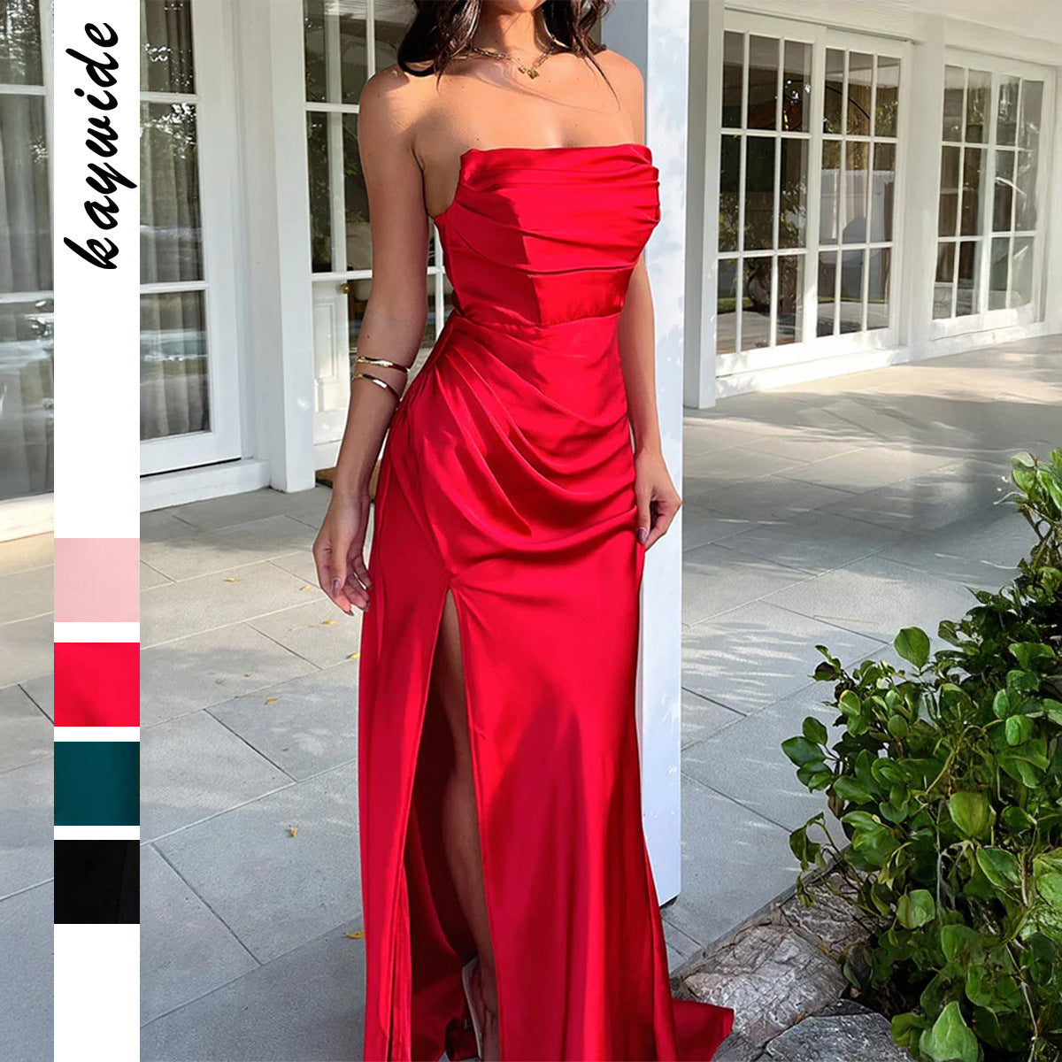 Strapless Mermaid Prom Gown - Sweetheart Ruched Maxi