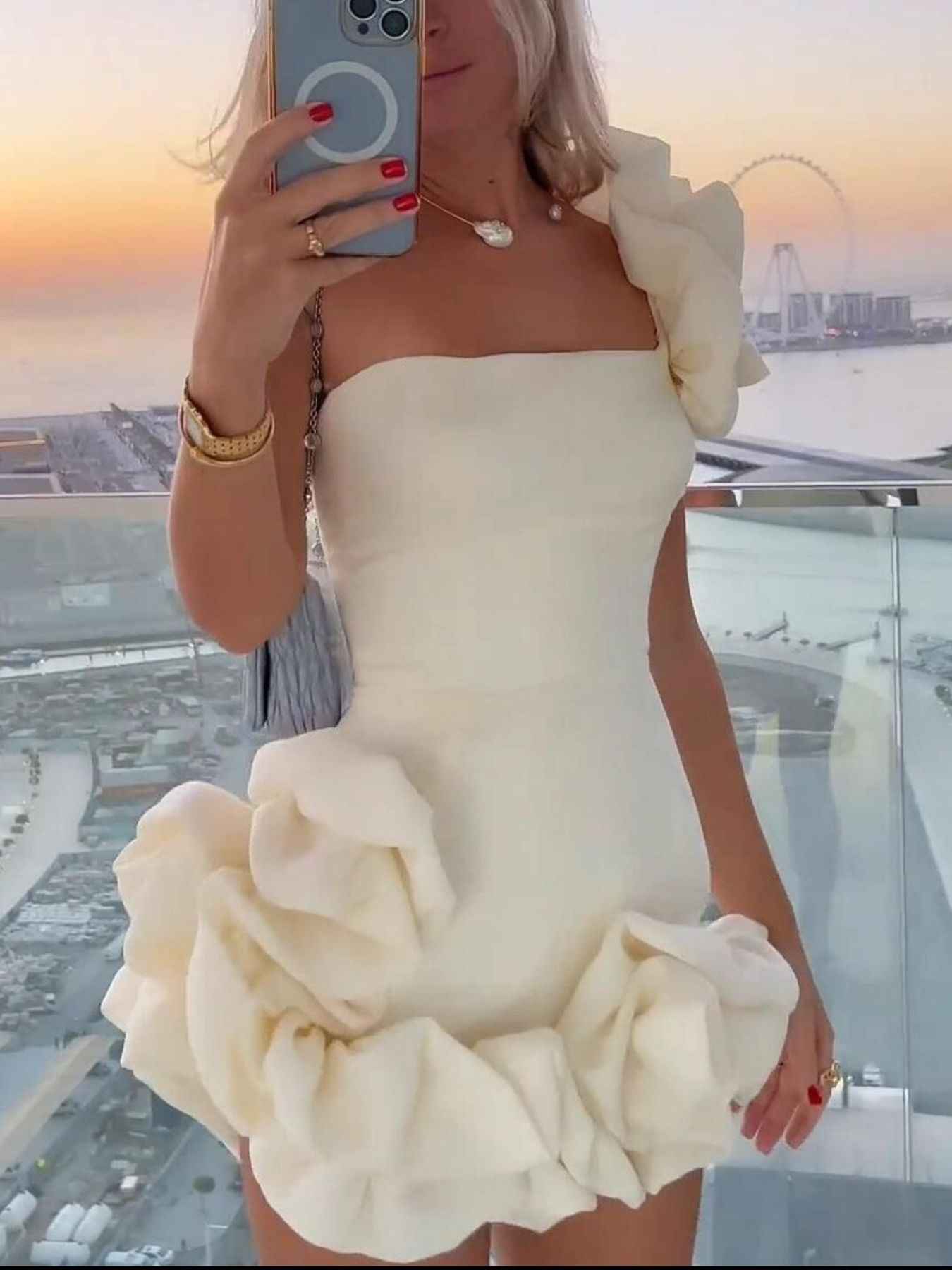One Shoulder Ruffle Mini Dress - Flirty Occasion Style