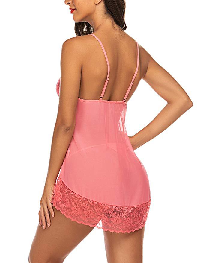 Lace Camisole Lingerie - Chiffon Sleepwear Set - Fashions Envy