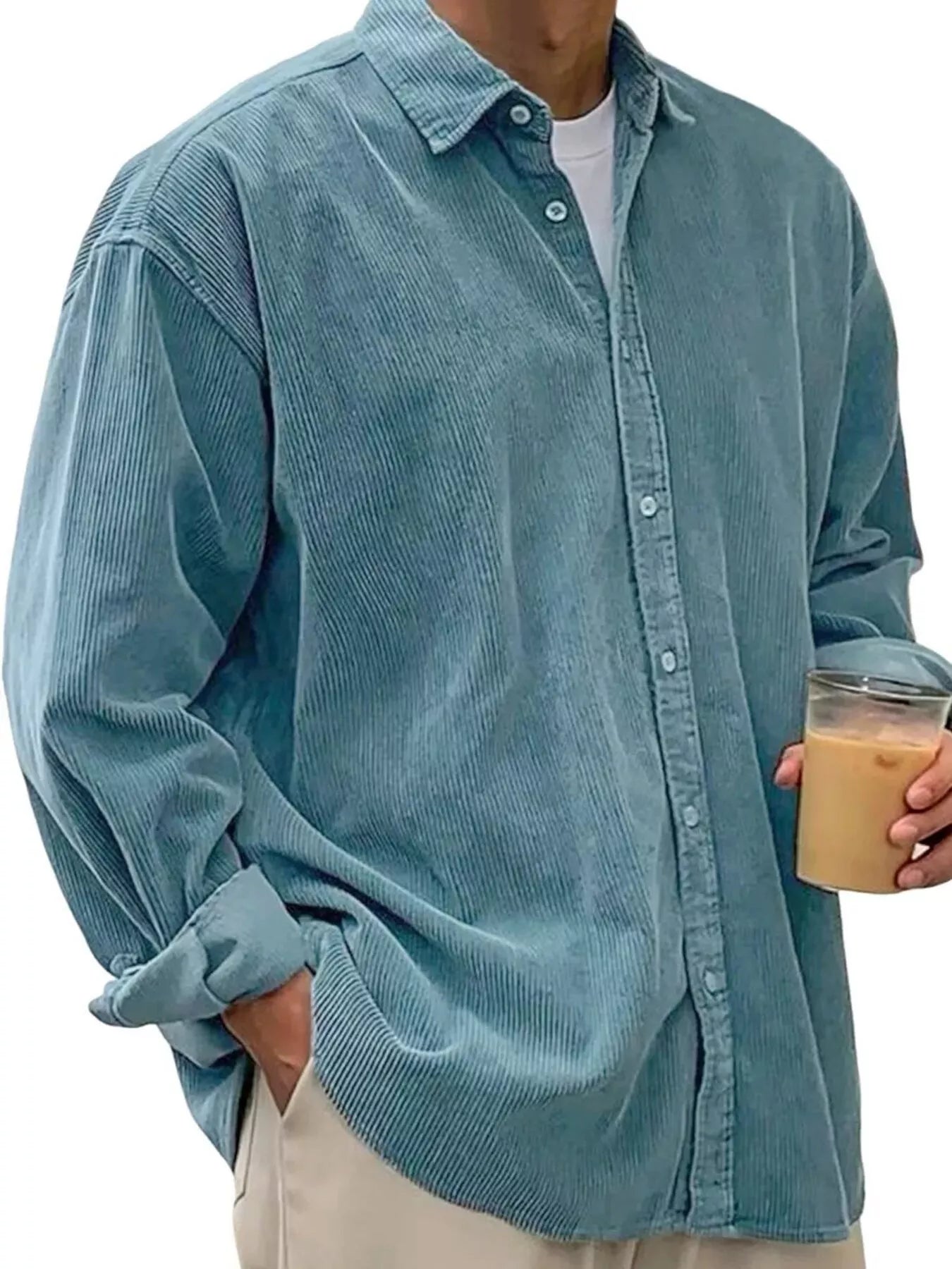 Men's Full Size Button Up Long Sleeve Shirt Plus Size - Fashions Envy