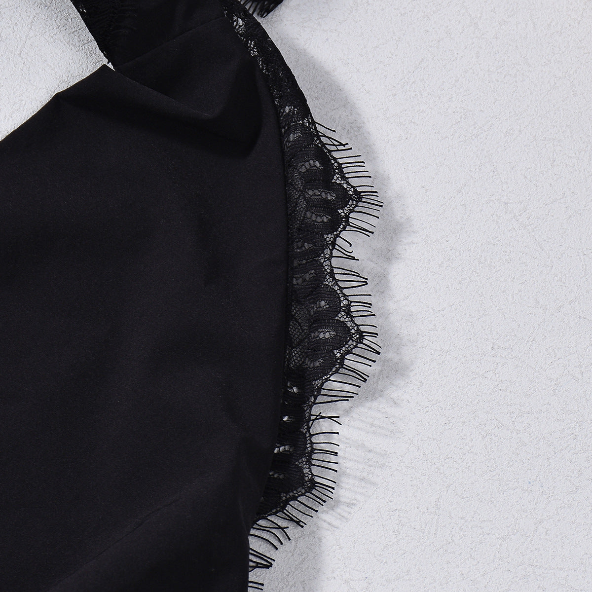 Backless Halter Crop Top - Deep V-Neck Black Style