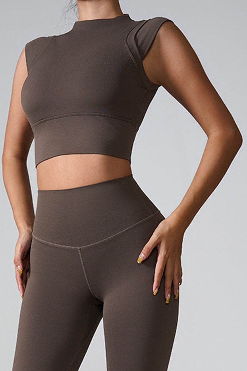 Mock Neck Active Tank - Fashions Envy