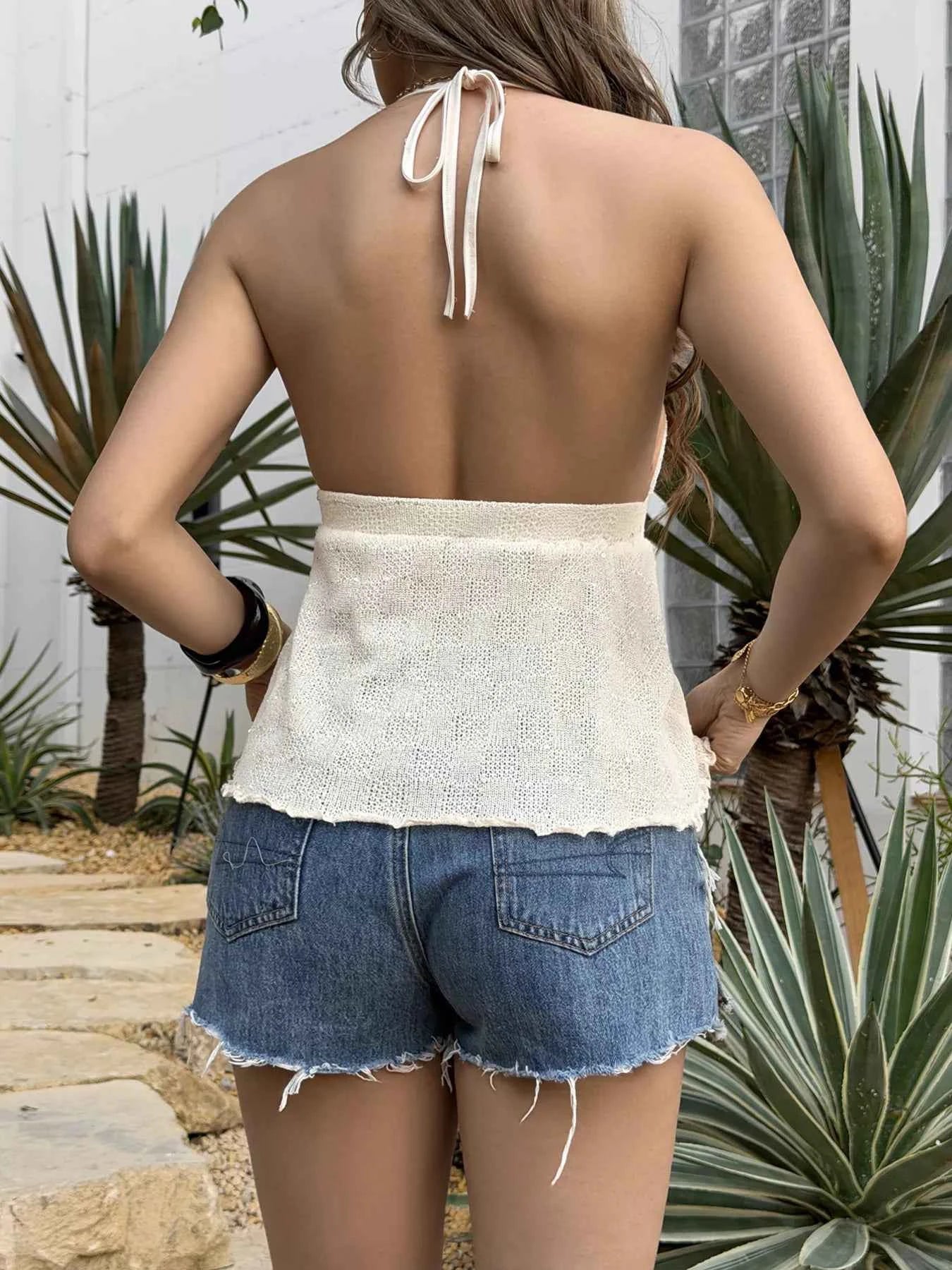 Shell Halter Neck Cami