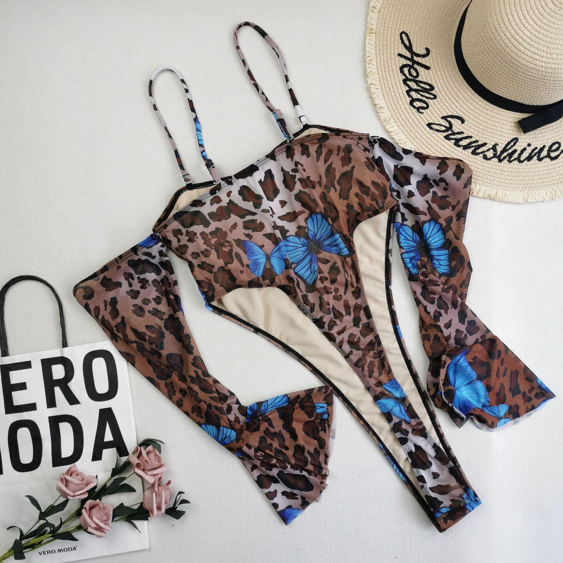 Sheer Mesh Long Sleeve Bodysuit - See Through Fitted