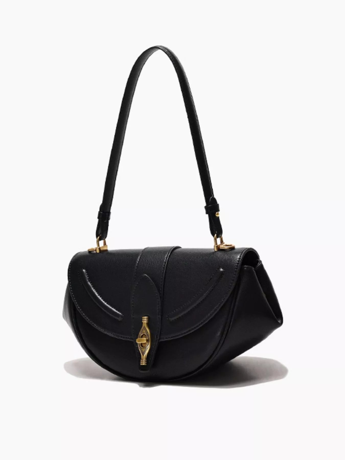 Saddle Shoulder Bag - Vintage Leather Small Design - Fashions Envy