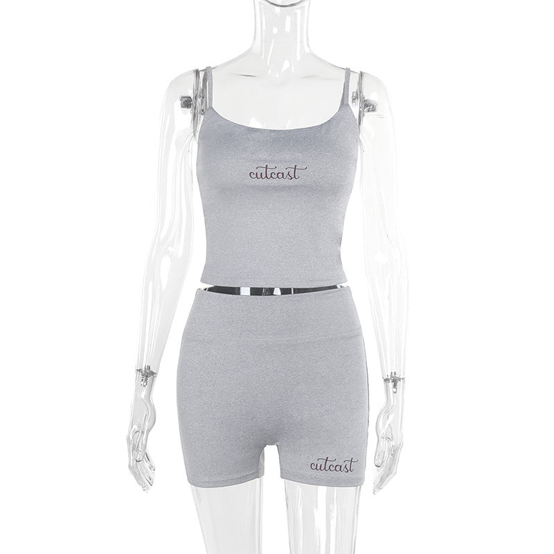 Shorts Set - Square Neck Two-Piece Outfit